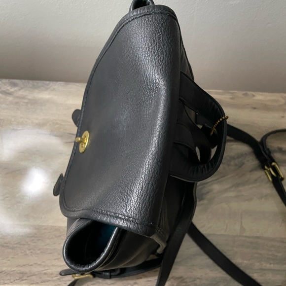 Vintage Coach Black Leather Backpack 9791 turnlock - Picture 6 of 14